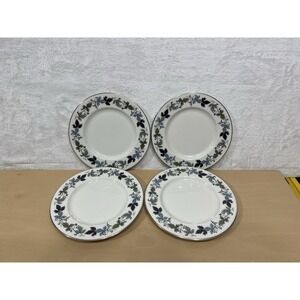 Royal Doulton Salad / Dessert Plates BURGUNDY Pattern Set Of 4